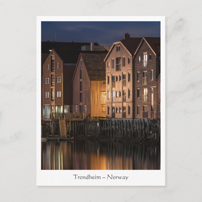 Trondheim Houses Norway Postcard (Front)