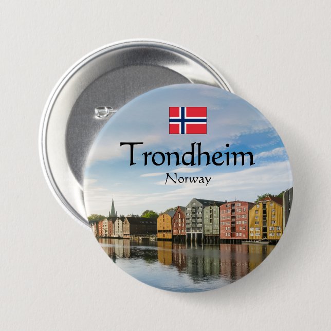 Trondheim Norway Button (Front & Back)