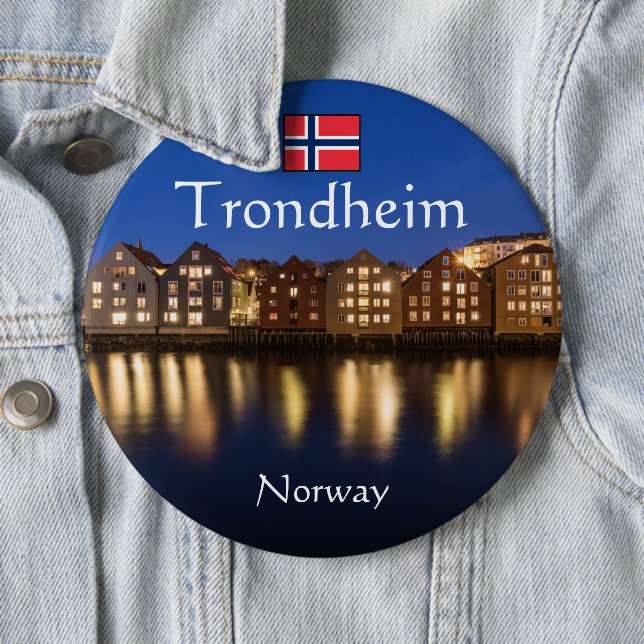 Trondheim Norway Souvenir Button (In Situ)