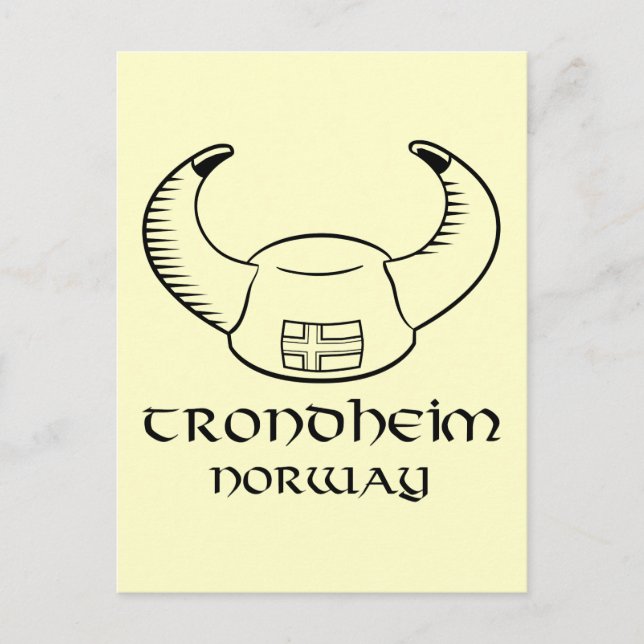 Trondheim Norway Viking Hat Postcard (Front)