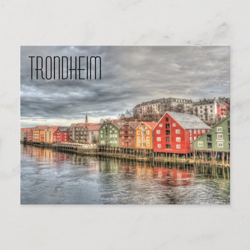Trondheim Norway Waterfront Postcard