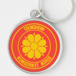 Trondheim Round Emblem Keychain