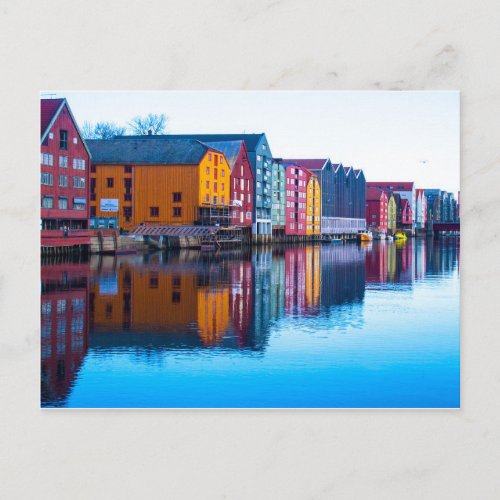 Trondheim waterfront Norway Postcard
