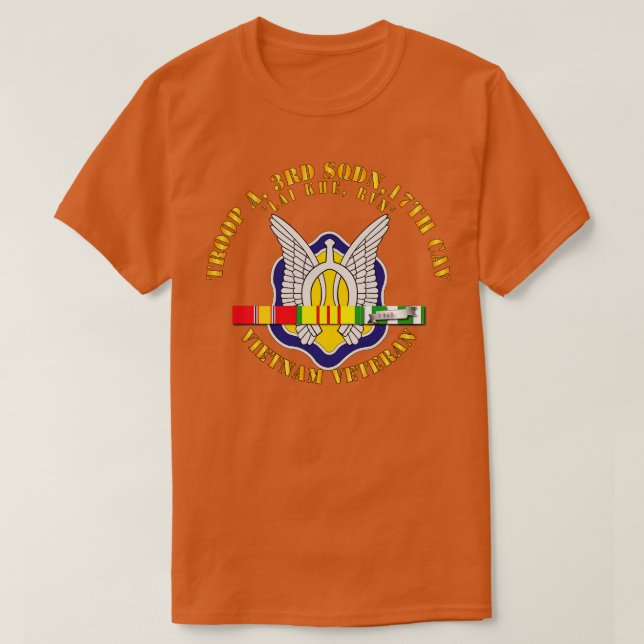 Troop A 3rd Sqdn 17th Cavalry w SVC Ribbon V3 T-Shirt (Design Front)