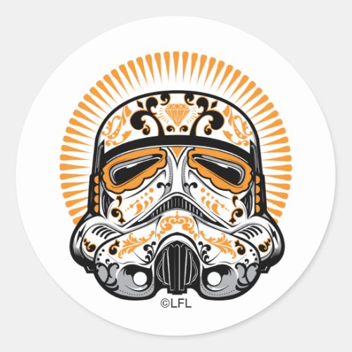 Trooper  Halloween Sugar Skull Classic Round Sticker
