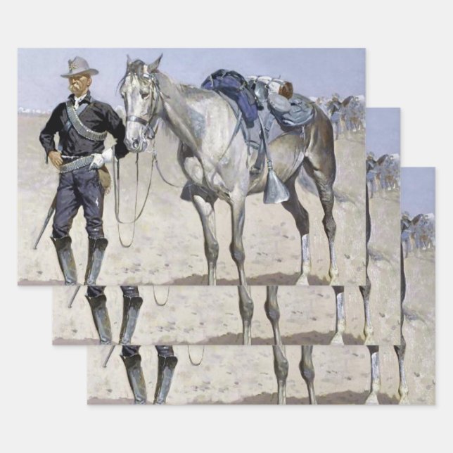 Trooper of the Plains by Frederic Remington Wrapping Paper Sheets (Set)