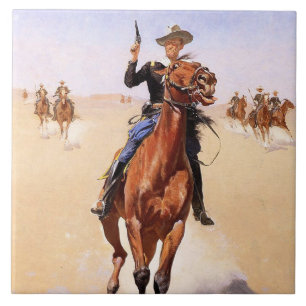 Trooper of the Plains (Cowboy Horse Rider) Ceramic Tile