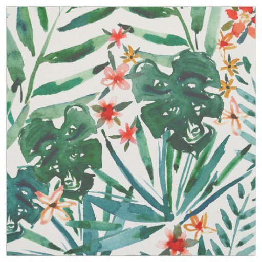 TROP DON'T STOP Tropical Palms and Monsteras Fabric