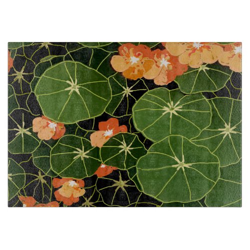 Tropaeolum flowers cutting board