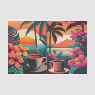 Tropcial Java in Paradise, Morning Coffee Tissue Paper