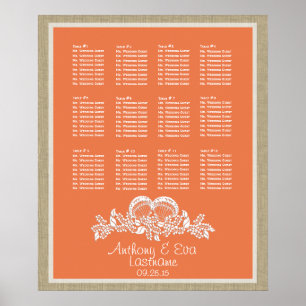 Tropcial Seashell Beach Theme Seat Chart