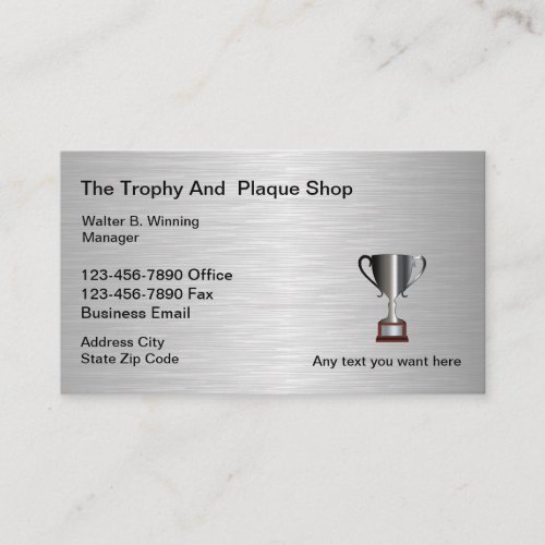 Trophy And Plaque Shop Business Card