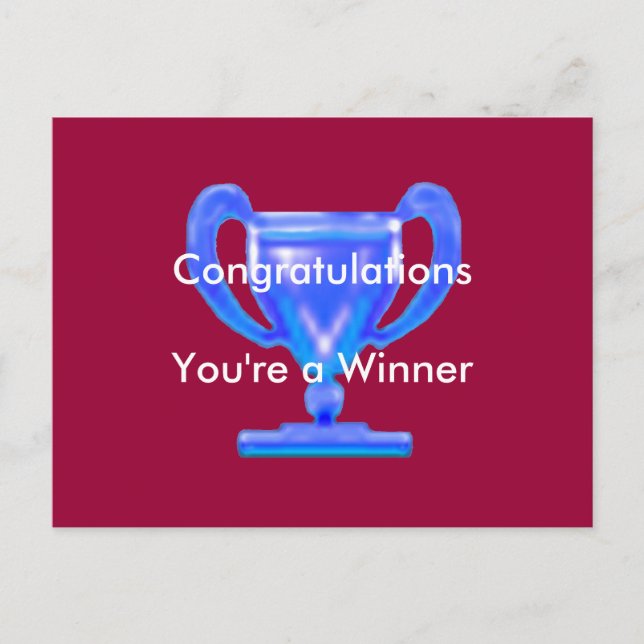 Trophy Blue Cup The MUSEUM Zazzle Gifts Postcard (Front)