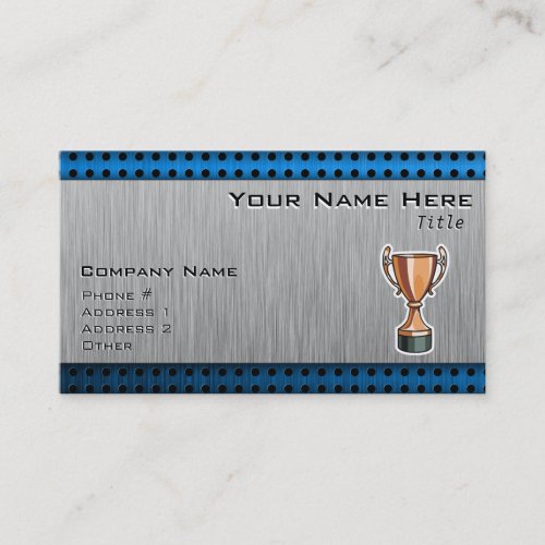 Trophy; Brushed Metal-look Business Cards