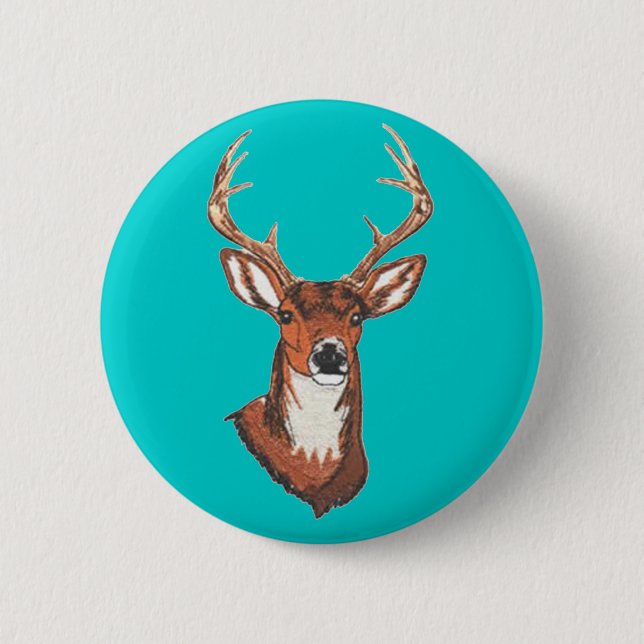 Trophy Buck Rack Mount Pinback Button (Front)
