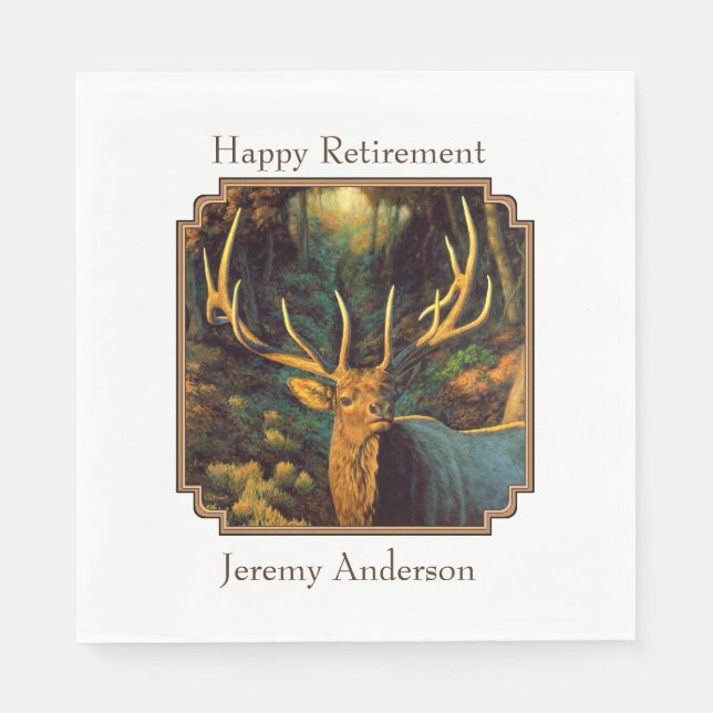 Trophy Bull Elk in Autumn Napkins (Front)