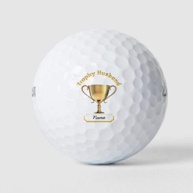 Trophy Cup for a Trophy 'Husband'. Golf Balls (Front)