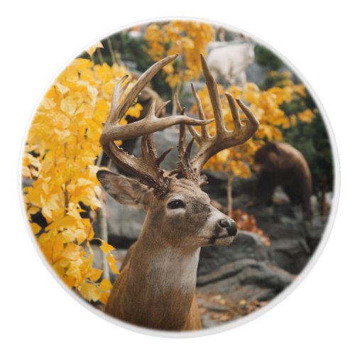 Trophy Deer Ceramic Knob