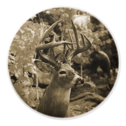 Trophy Deer Ceramic Knob