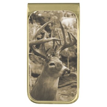 Trophy Deer Gold Finish Money Clip by JTHoward at Zazzle