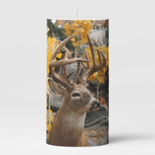 Trophy Deer Pillar Candle