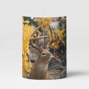 Trophy Deer Pillar Candle