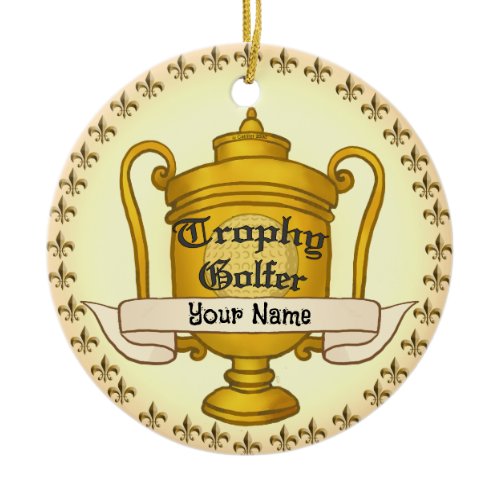 Trophy Golfer golf Ceramic Ornament