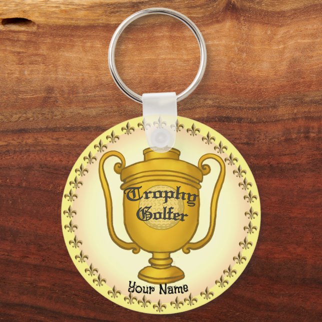 Trophy Golfer golf Keychain (Front)