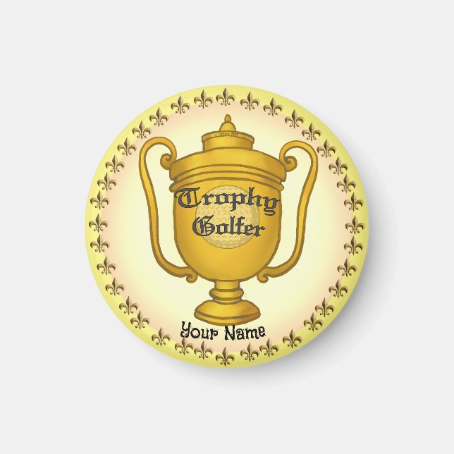 Trophy Golfer  golf Magnet (Front)