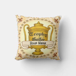 Trophy Golfer golf Throw Pillow
