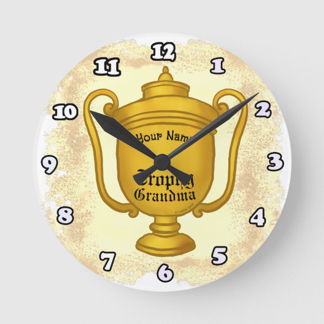 Trophy Grandma  Round Clock (Front)