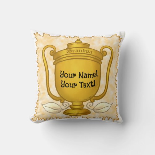 Trophy Grandpa Throw Pillow