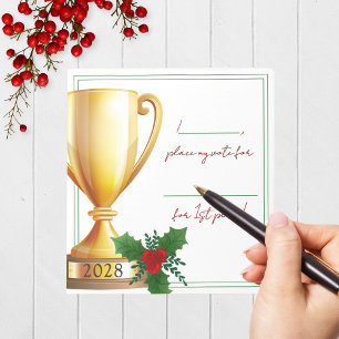 Trophy Holiday Contest Voting Notepad Pack of 40