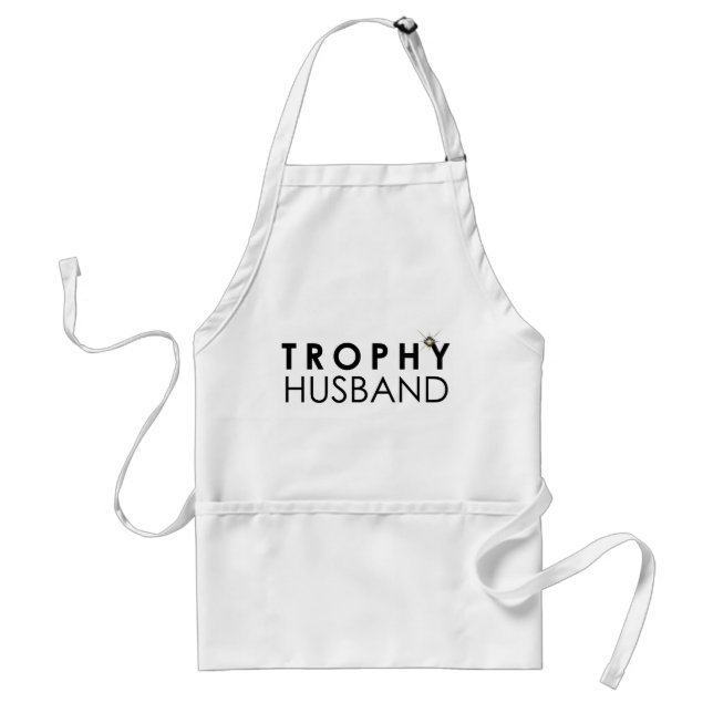 Trophy Husband Apron for Dad – White (Front)