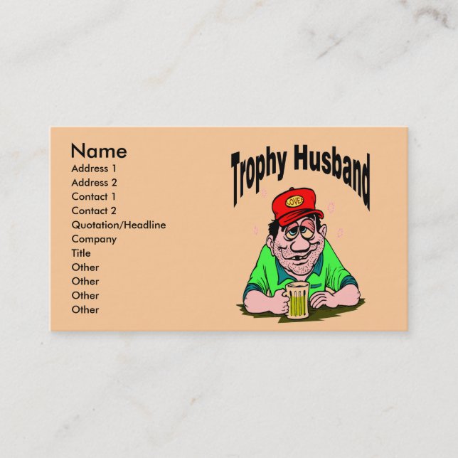 Trophy Husband cartoon Business Card (Front)