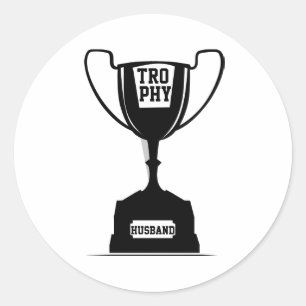 Trophy Husband Classic Round Sticker