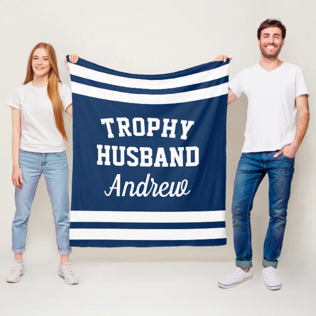 TROPHY HUSBAND funny fleece blanket for men