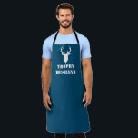 Trophy Husband Funny Men's Gift Hunting Gift Apron<br><div class="desc">This trophy husband apron makes the perfect gift for your trophy husband! Features buck deer head with antlers and the words Trophy Husband. You can personalize the text and add your husband's name if you choose.</div>