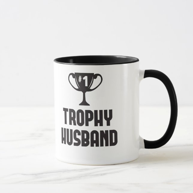 Trophy husband funny wedding & birthday gift mug (Right)