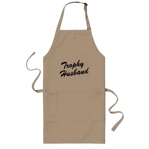 Trophy Husband  large beige BBQ apron for men