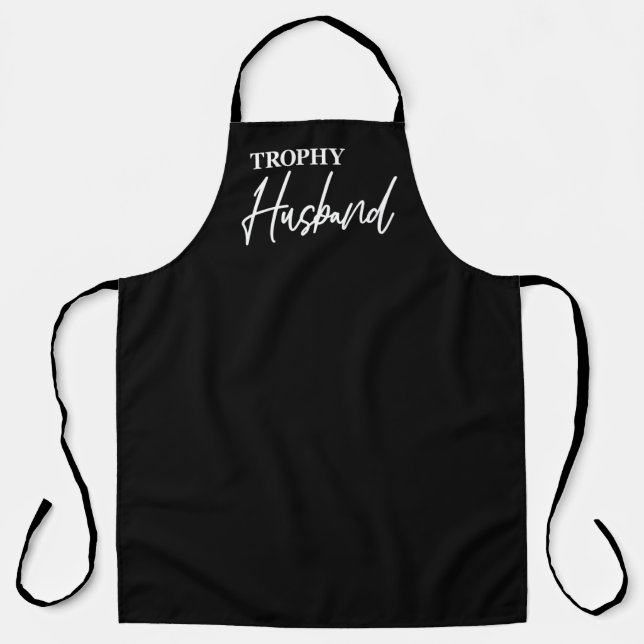 Trophy Husband Matching Wife Wedding Anniversary Apron (Front)