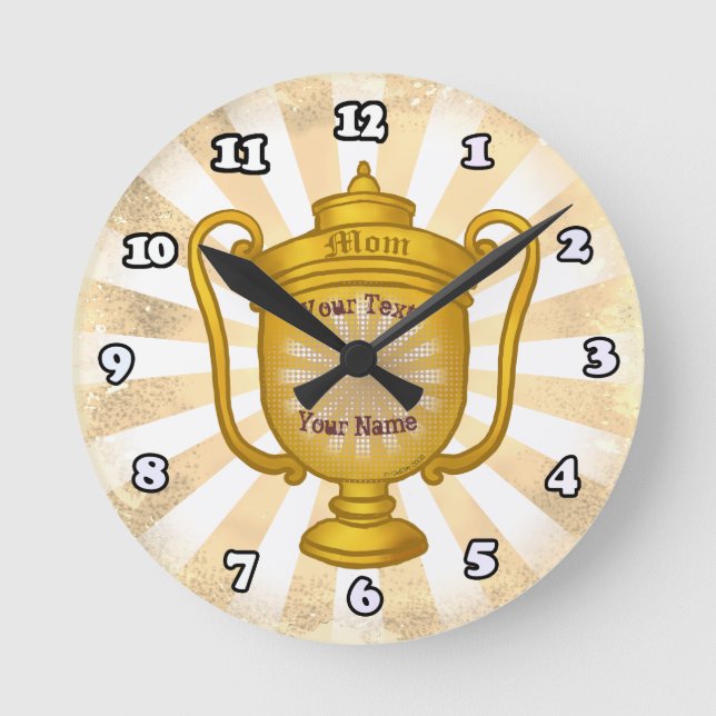 Trophy Mom  Round Clock (Front)