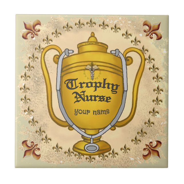 Trophy nurse ceramic tile (Front)