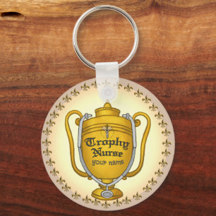 Trophy nurse keychain