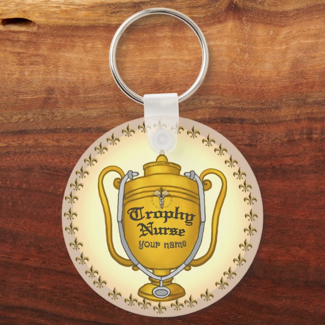 Trophy nurse keychain (Front)