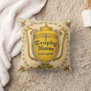 Trophy nurse throw pillow