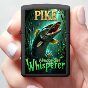 Trophy Pike Predator Personalized Fishing Gift Zippo Lighter