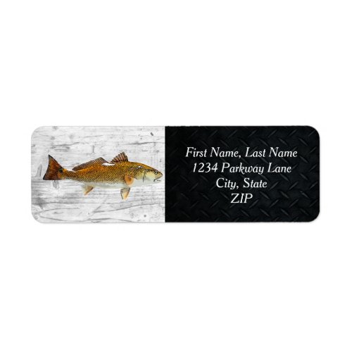Trophy Redfish Angler Saltwater Fishing Address Label