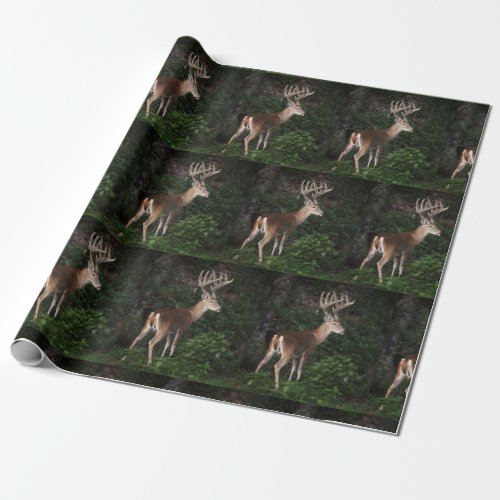 Trophy White Tail Buck In Velvet Wrapping Paper