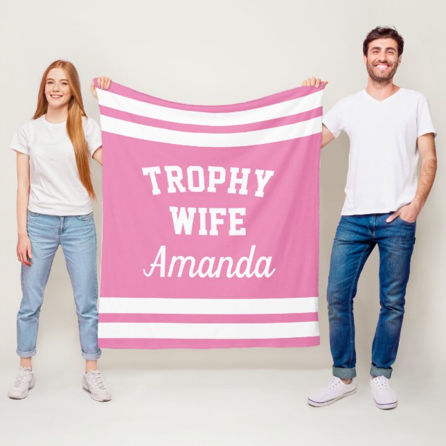 TROPHY WIFE funny fleece blanket for married women (In Situ)